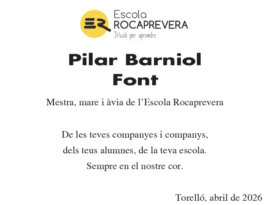 Pilar Barniol mestra, àvia i mare de l’escola